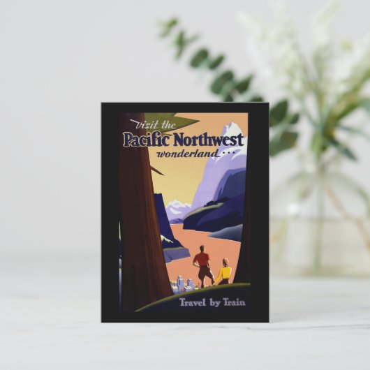 Bezoek de Pacific Northwest Briefkaart (Staand voorkant)