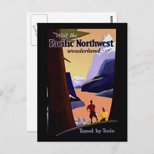 Bezoek de Pacific Northwest Briefkaart (Voorkant / Achterkant)