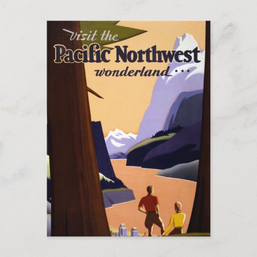 Bezoek de Pacific Northwest Wonderland Briefkaart (Voorkant)