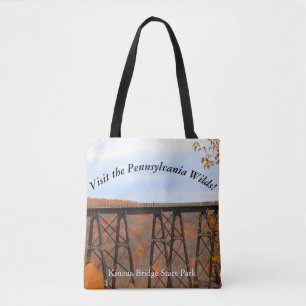 Bezoek de Pennsylvania Wilds Kinzua Bridge Tote Bag