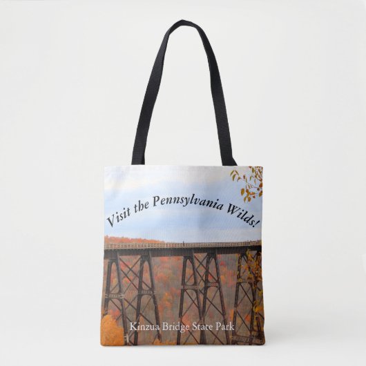 Bezoek de Pennsylvania Wilds Kinzua Bridge Tote Bag (Voorkant)