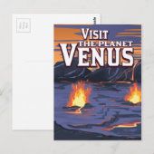Bezoek de planeet Venus-reisposter Briefkaart (Voorkant / Achterkant)