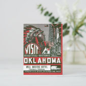 Bezoek de Poster van Oklahoma Vintage Briefkaart (Staand voorkant)