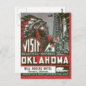 Bezoek de Poster van Oklahoma Vintage Briefkaart (Voorkant / Achterkant)