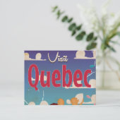 Bezoek de Quebec cartoon reisposter. Briefkaart (Staand voorkant)