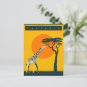 Bezoek de reis Tanzania Vintage Briefkaart (Staand voorkant)