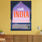 Bezoek de reisafdruk van India Vintage. Canvas Afdruk (Insitu (Woonkamer))