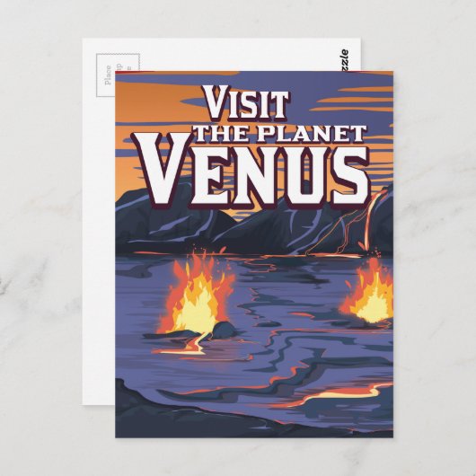 Bezoek de reisposter Planet Venus Briefkaart (Voorkant / Achterkant)