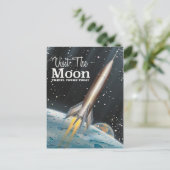 Bezoek de sci-fi reisposter Moon Briefkaart (Staand voorkant)