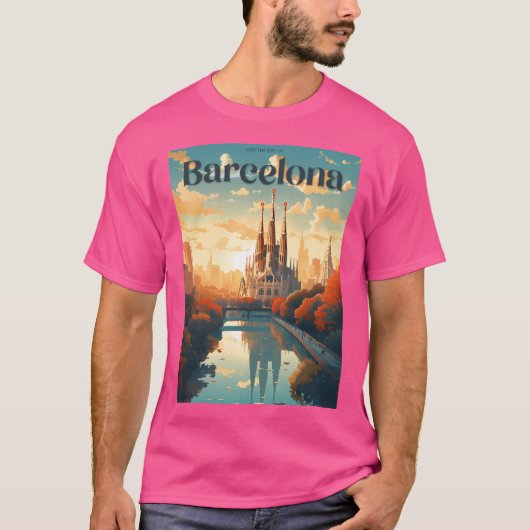 Bezoek de stad Barcelona 1 T-shirt (Voorkant)