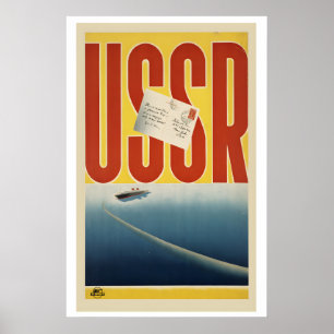 Bezoek de USSR Reis naar een Nieuwe Wereld Vintage Poster