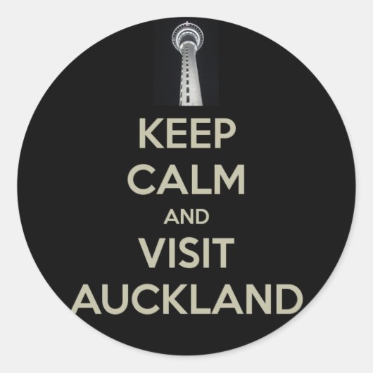 bezoek de veiler rustig aan ronde sticker (Voorkant)