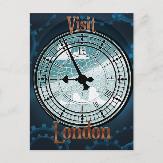 Bezoek de Victoriaans reisposter Londen Briefkaart (Voorkant)