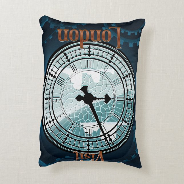 Bezoek de Victoriaans reisposter Londen Decoratief Kussen (Achterkant (Verticaal))
