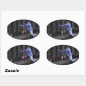 Bezoek de Vietnam Memorial Wall, Washington DC. Ovale Sticker (Vel)