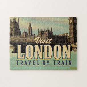 Bezoek de vintage poster uit Londen Legpuzzel