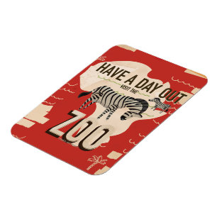 Bezoek de zebra-reisposter uit het Vintage-reisarc Magneet