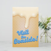 Bezoek de zeezijde briefpapier (Staand voorkant)