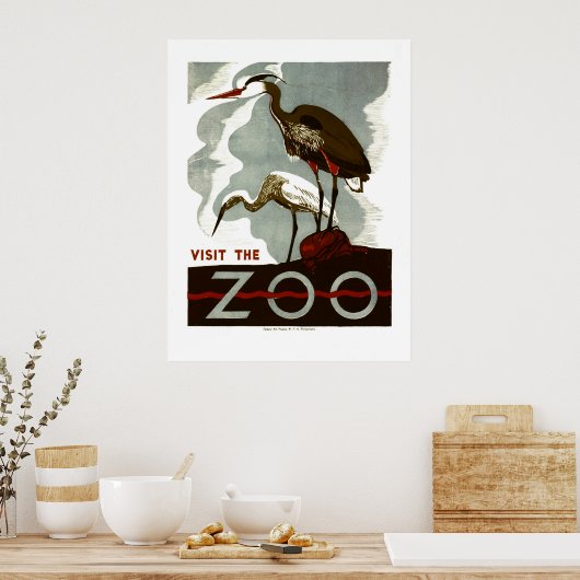 Bezoek de Zoo - het Poster van WPA - (Keuken)