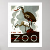Bezoek de Zoo - het Poster van WPA - (Voorkant)