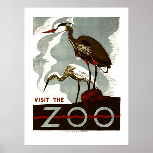 Bezoek de Zoo - het Poster van WPA - (Voorkant)