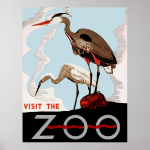 Bezoek de Zoo WPA-intage-affiche Poster