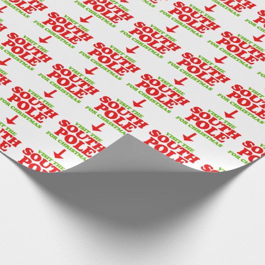 Bezoek de Zuidpool — Humor voor de feestdag Cadeaupapier (Hoek)