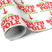 Bezoek de Zuidpool — Humor voor de feestdag Cadeaupapier (Rol Hoek)