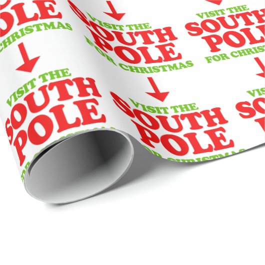 Bezoek de Zuidpool — Humor voor de feestdag Cadeaupapier (Rol Hoek)