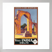 Bezoek Delhi Travel Poster (Voorkant)