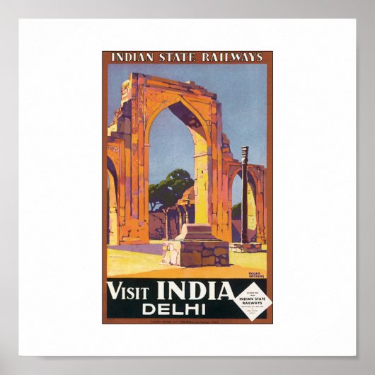 Bezoek Delhi Travel Poster (Voorkant)