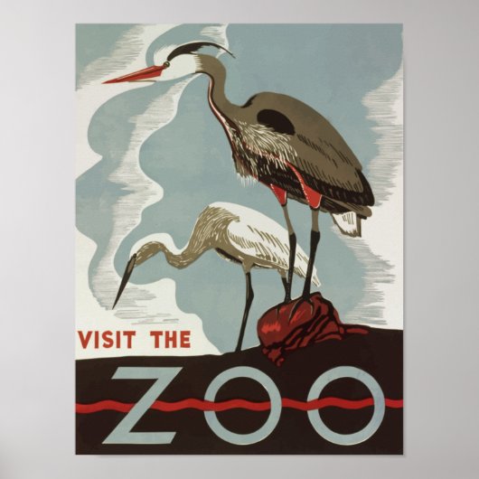 Bezoek  dierentuin poster (Voorkant)