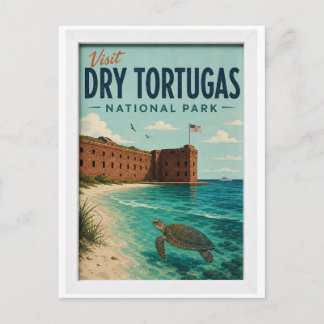 Bezoek Dry Tortugas National Park Reis Vintage Briefkaart