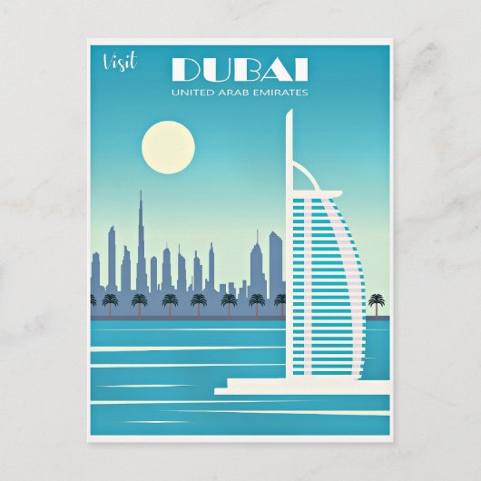 Bezoek Dubai reisposter Briefkaart (Voorkant)