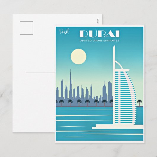 Bezoek Dubai reisposter Feestdagenkaart (Voorkant / Achterkant)