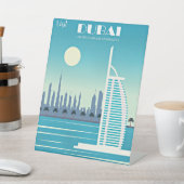 Bezoek Dubai reisposter Reclamebord Met Voetstuk