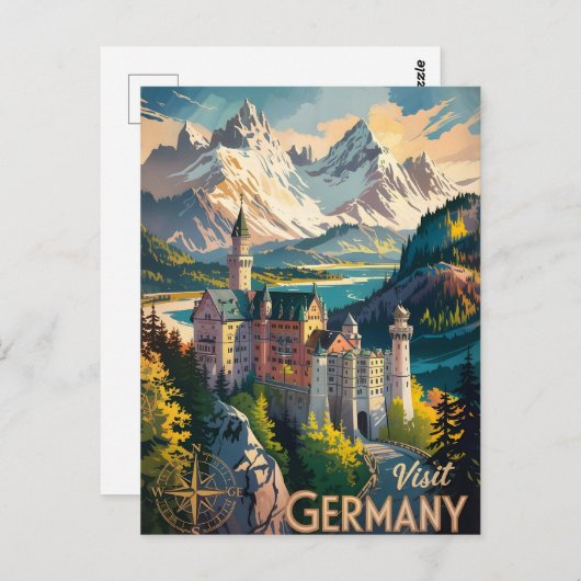 Bezoek Duitsland Briefkaart (Voorkant / Achterkant)