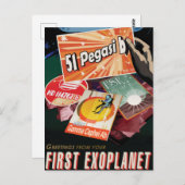 Bezoek eerste exoplaneet gevonden buiten zonnestel briefkaart (Voorkant / Achterkant)
