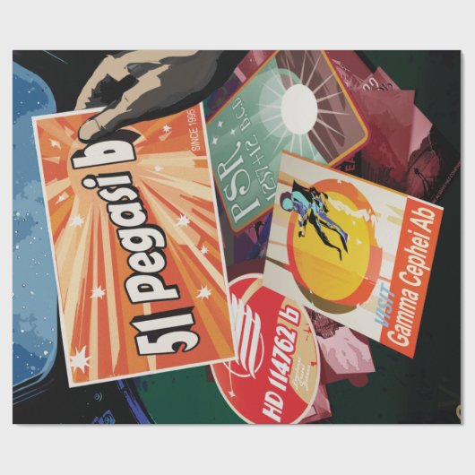 Bezoek eerste exoplaneet gevonden buiten zonnestel cadeaupapier (Vlak)