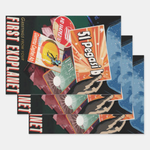 Bezoek eerste exoplaneet gevonden buiten zonnestel inpakpapier vel