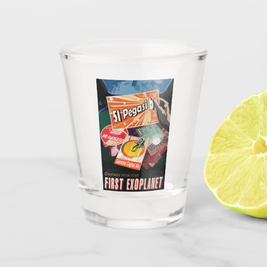 Bezoek eerste exoplaneet gevonden buiten zonnestel shot glas (Voorkant)