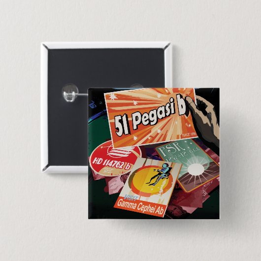 Bezoek eerste exoplaneet gevonden buiten zonnestel vierkante button 5,1 cm (Voorkant /achterkant)