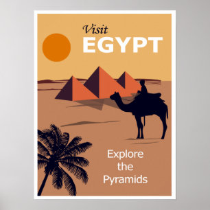 bezoek Egypte Ontdek de piramides Poster