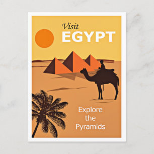 Bezoek Egypte, poster van het vintage-reizen, Briefkaart