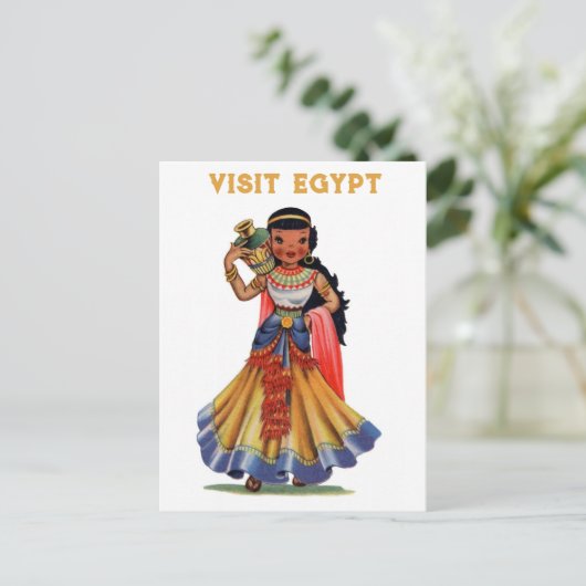  Bezoek Egyptian Woman Travel Briefkaart (Staand voorkant)