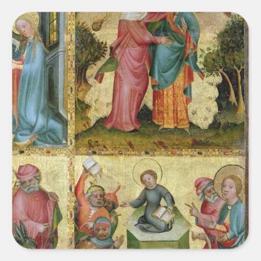 Bezoek en geschil met artsen vierkante sticker (Voorkant)