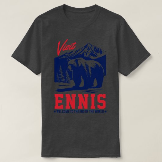 Bezoek Ennis Alaska Original Faded Style Design T-shirt (Design voorkant)