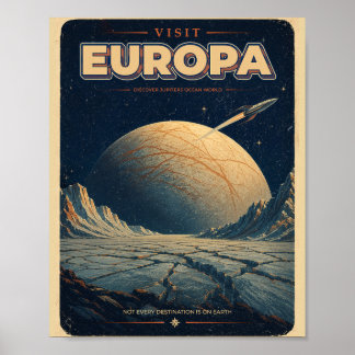 Bezoek Europa – Vintage Ruimtereisposter Poster