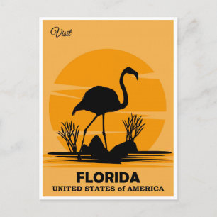  Bezoek Florida Flamingo Travel Briefkaart