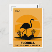  Bezoek Florida Flamingo Travel Briefkaart (Voorkant / Achterkant)